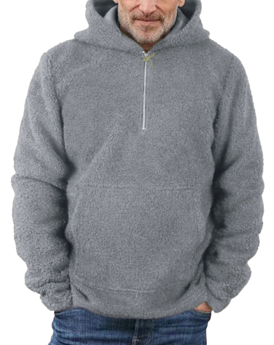 Chouyatou Men's Tribal Aztec Printed 1/4 Zip Fuzzy Sherpa Pullover