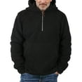thumbnail image 1 of Chouyatou Men's Tribal Aztec Printed 1/4 Zip Fuzzy Sherpa Pullover Sweatshirt Hoodie (X-Large, Black), 1 of 3