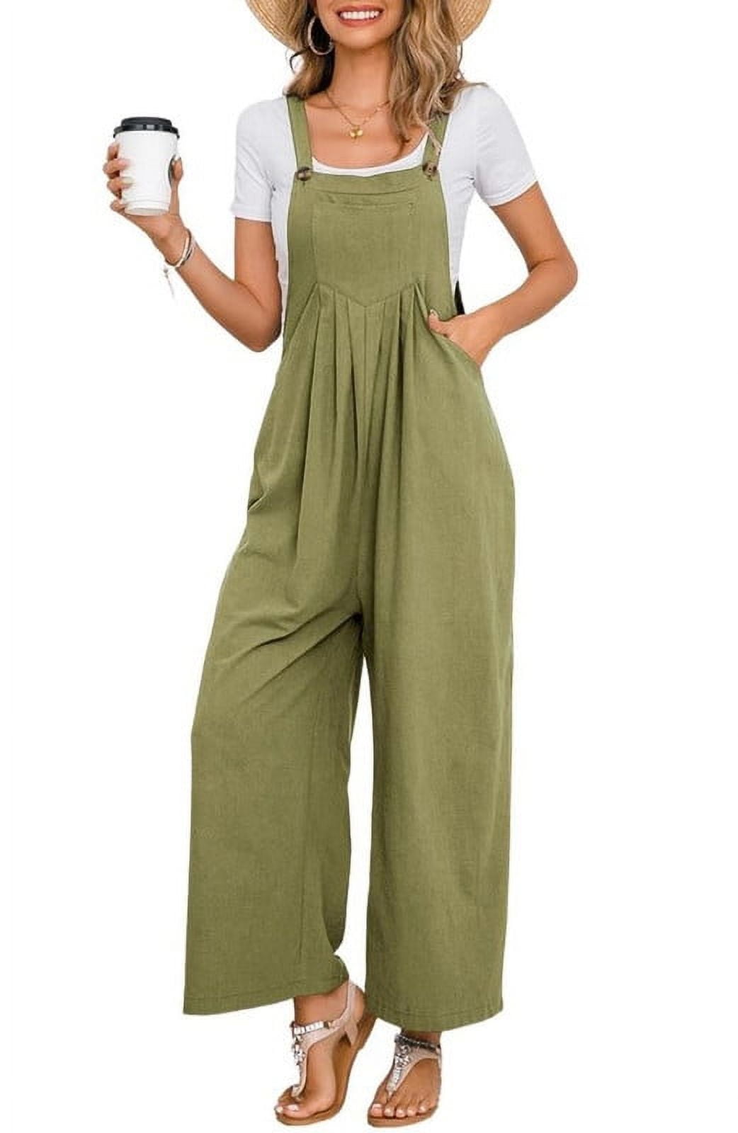 Chouyatou Women's Floral Cotton Linen Midi Dress - Sleeveless With Pockets