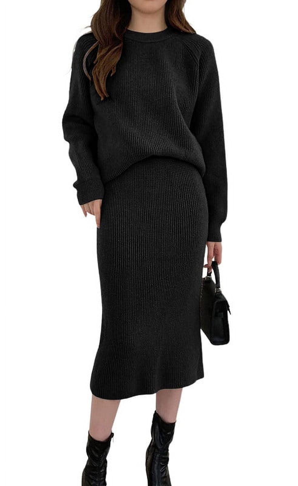 BLVB Women's Fall Winter Two Piece Sweater Skirt Sets BLVB Women's Fall Winter Two Piece Sweater Skirt Sets