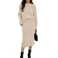 thumbnail image 1 of Chouyatou Women's Two Piece Sweater Skirt Sets Knit Sweater Top Bodycon Skirt 2 Piece Outfits, 1 of 6