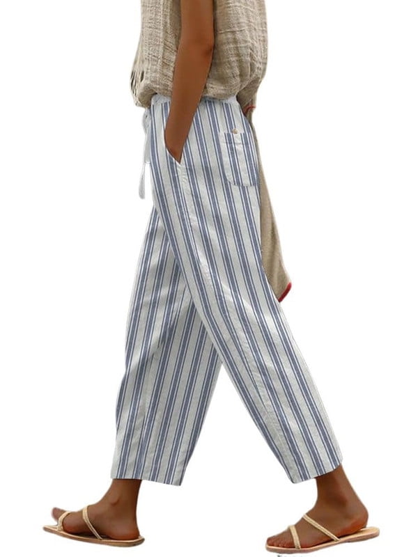 Chouyatou Women's Vintage Floral Print High Elastic Waist Wide Leg