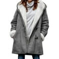 thumbnail image 1 of Chouyatou Women's Winter Warm Sherpa Lined Suede Leather Longline Coat with Horn Buttons, 1 of 4
