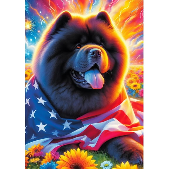 Chow Black - Best of Breed DCR Patriotic I House Flag