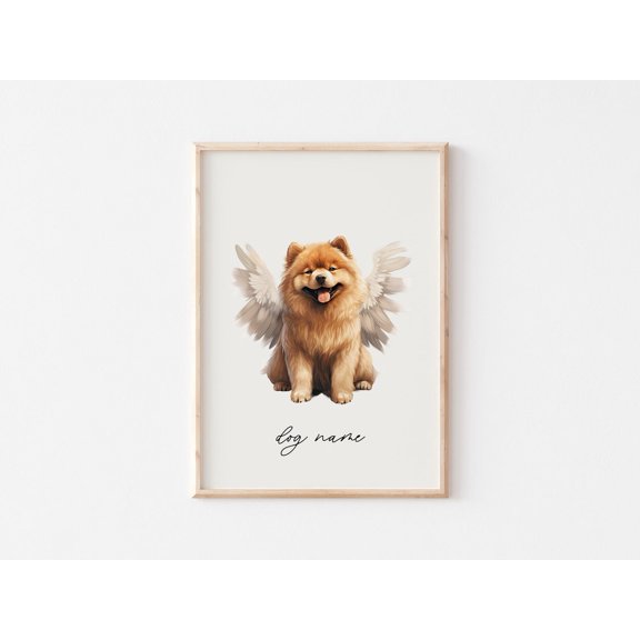 Chow Chow Angel Memorial Poster, Unframed Paper Poster 8x10in