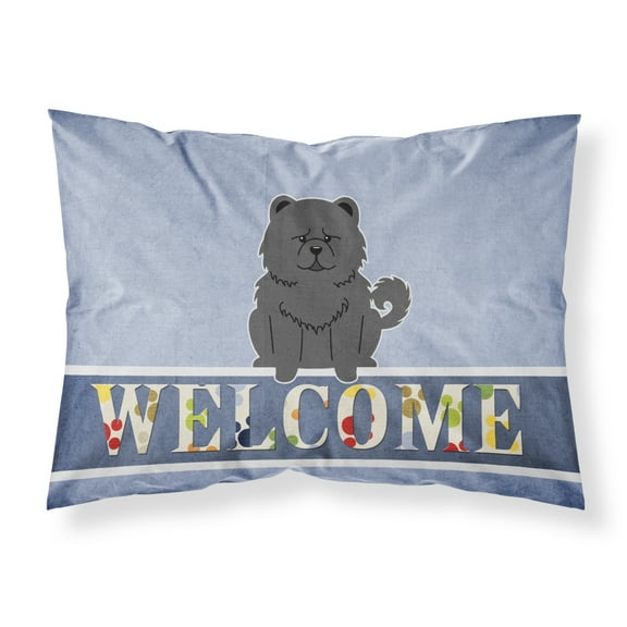 Chow Chow Black Welcome Fabric Standard Pillowcase