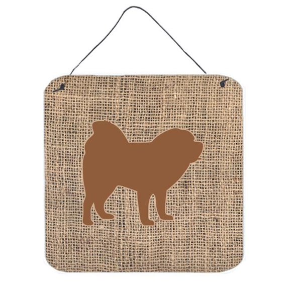 Chow Chow Burlap And Brown Aluminium Metal Wall Or Door Hanging Prints