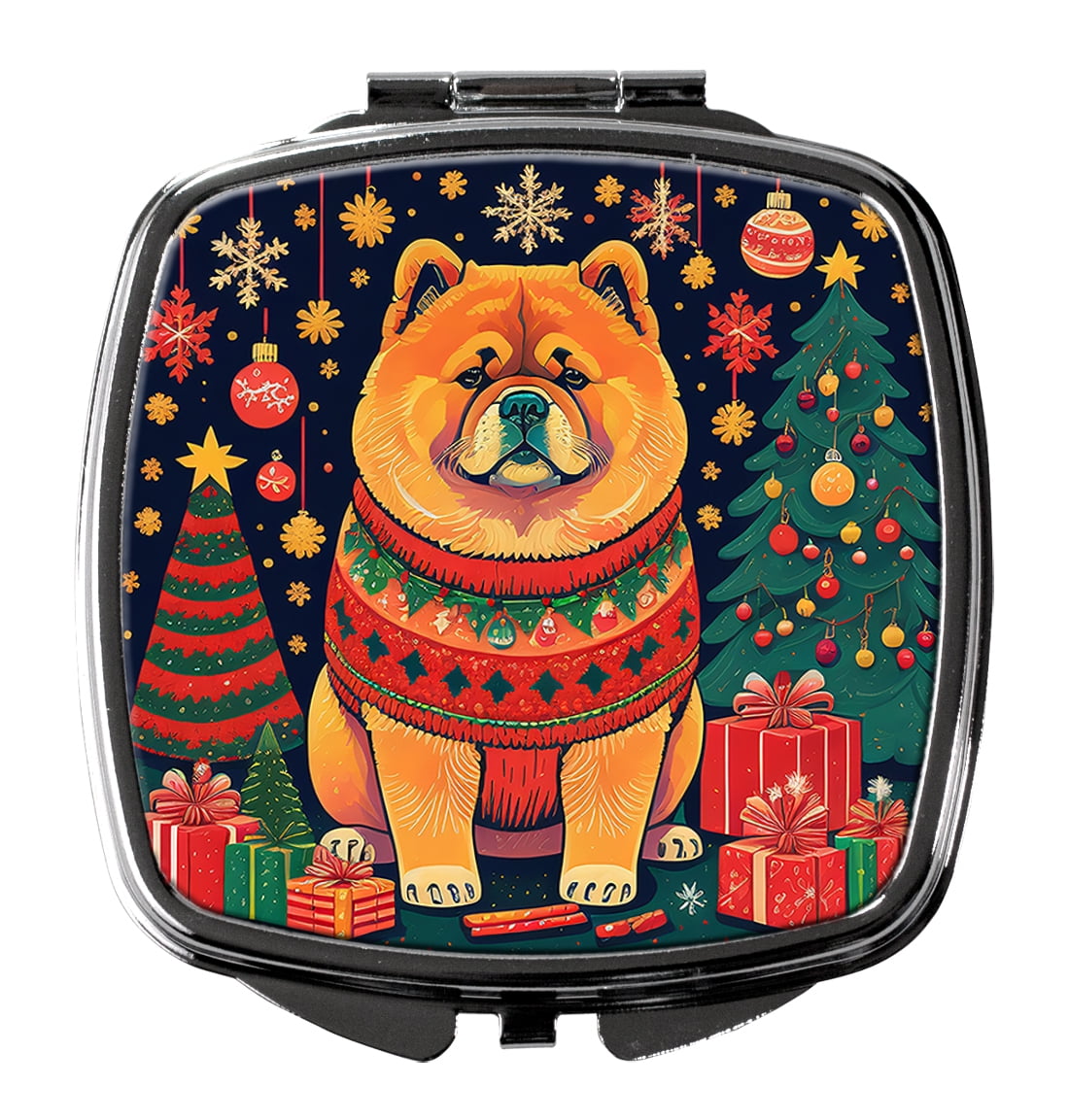 Chow Chow Christmas Compact Mirror 2.75 in x 3 in