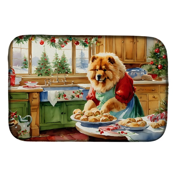 Chow Chow Christmas Cookies Dish Drying Mat 14 in x 21 in