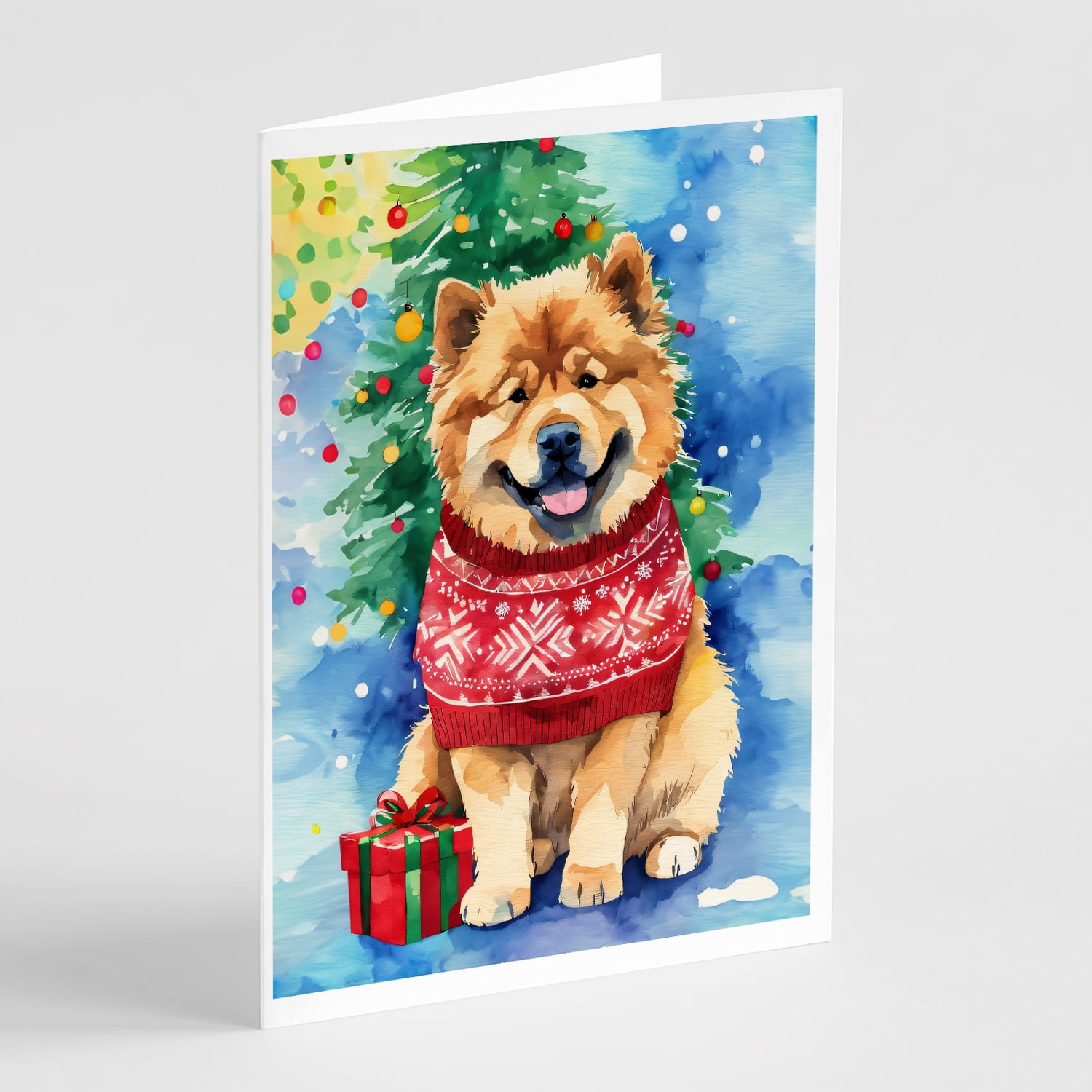Chow Chow Christmas Greeting Cards Pack of 8 7 in x 5 in