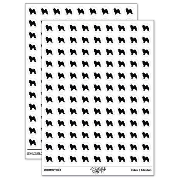 Chow Chow Dog Solid 200+ Round Stickers - White - Gloss Finish - 0.50" Size
