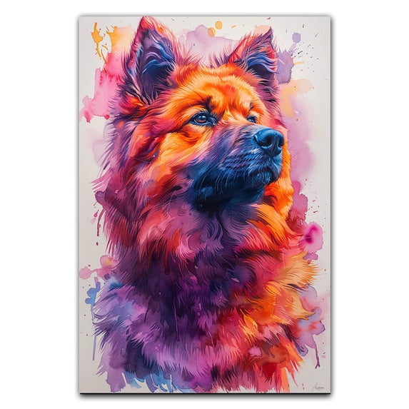 Chow Chow Dog Wall Art Chow Chow Picture Poster Print Funny Colorful Animal Pop Artwork for Living Room Bedroom Bathroom Home Decor