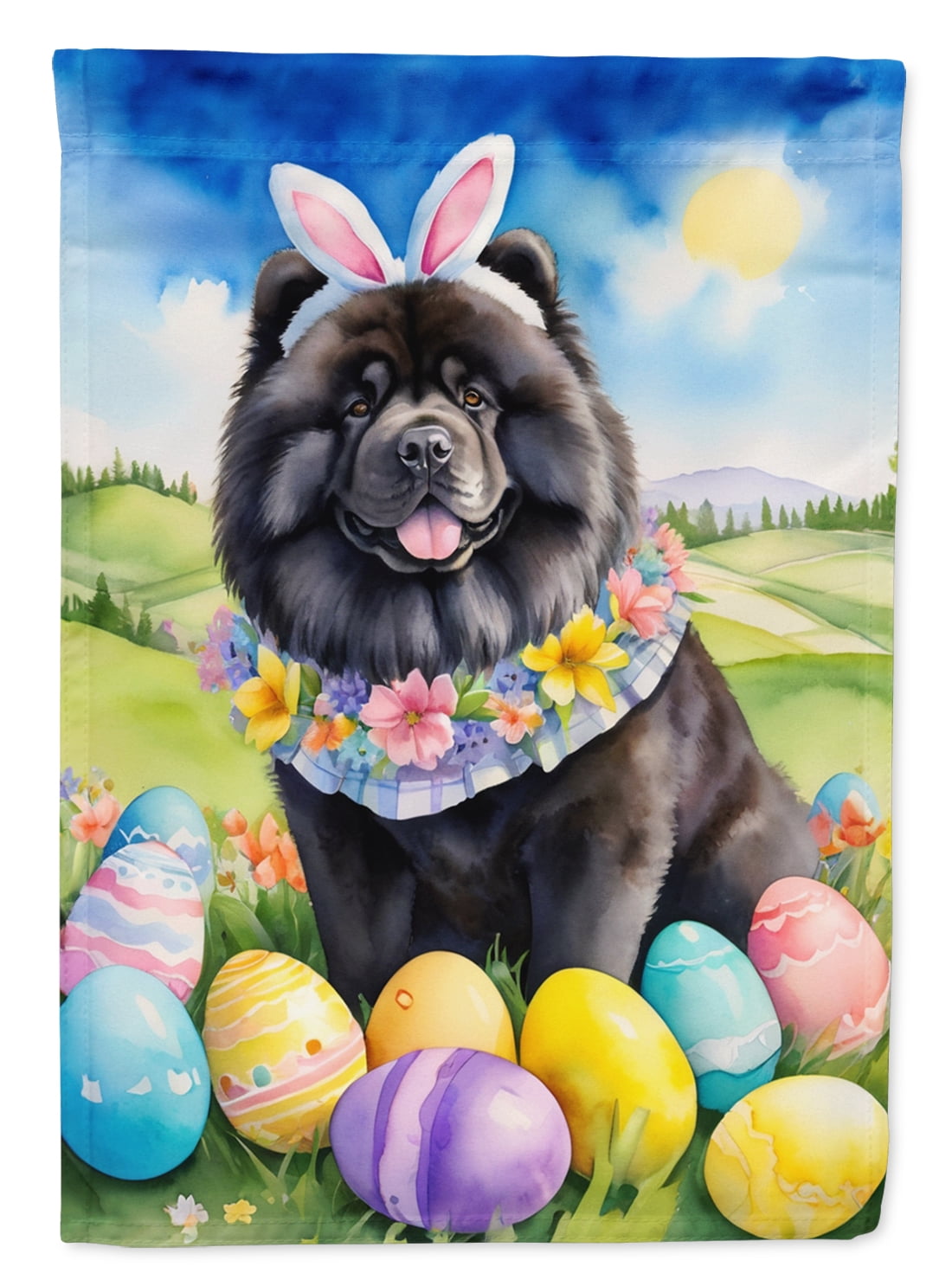 Chow Chow Easter Egg Hunt Garden Flag 11.25 in x 15.5 in