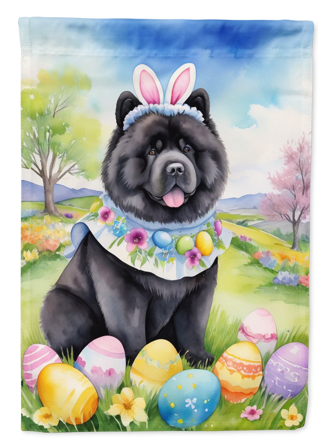 Chow Chow Easter Egg Hunt House Flag 28 in x 40 in