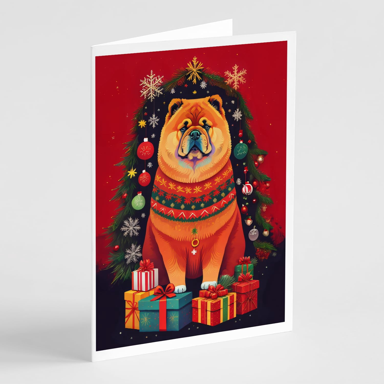 Chow Chow Holiday Christmas Greeting Cards Pack of 8 7 in x 5 in
