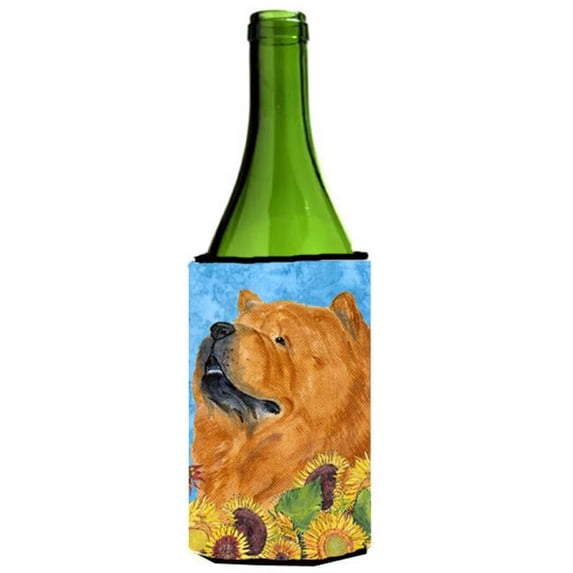 Chow Chow In Summer Flowers Wine bottle sleeve Hugger - 24 oz.