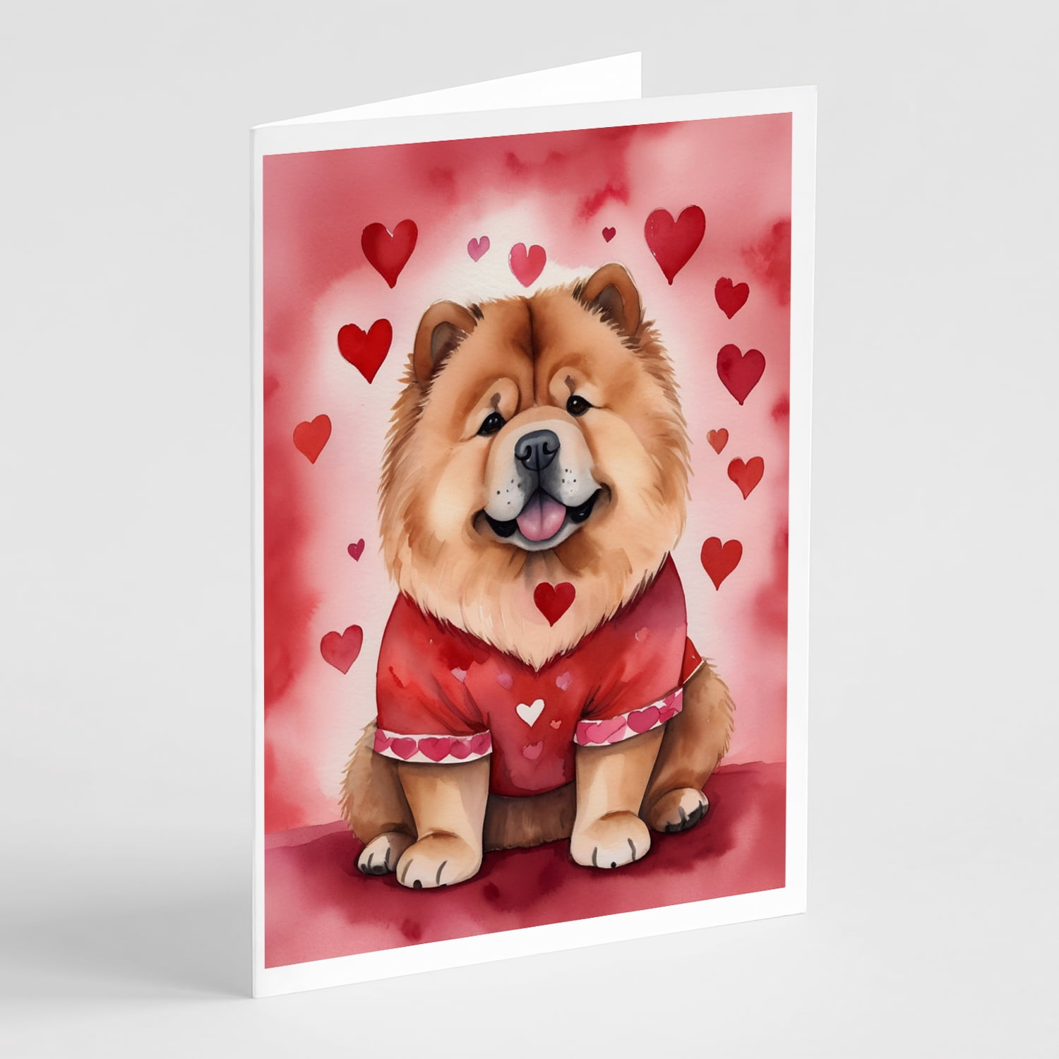 Chow Chow My Valentine Greeting Cards Pack of 8 7 in x 5 in
