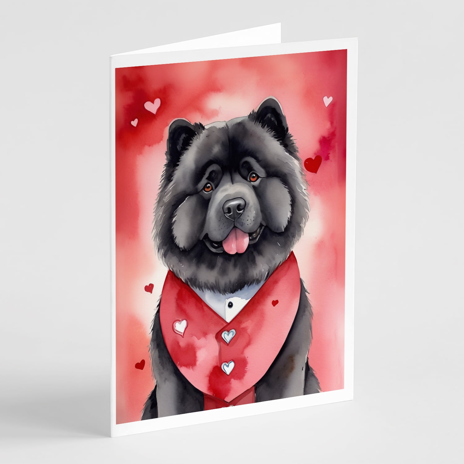 Chow Chow My Valentine Greeting Cards Pack of 8 7 in x 5 in