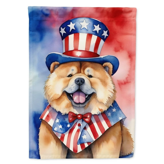 Chow Chow Patriotic Garden Flag 11.25 in x 15.5 in