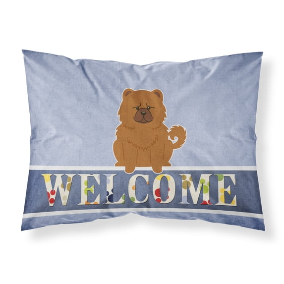 Chow Chow Red Welcome Fabric Standard Pillowcase