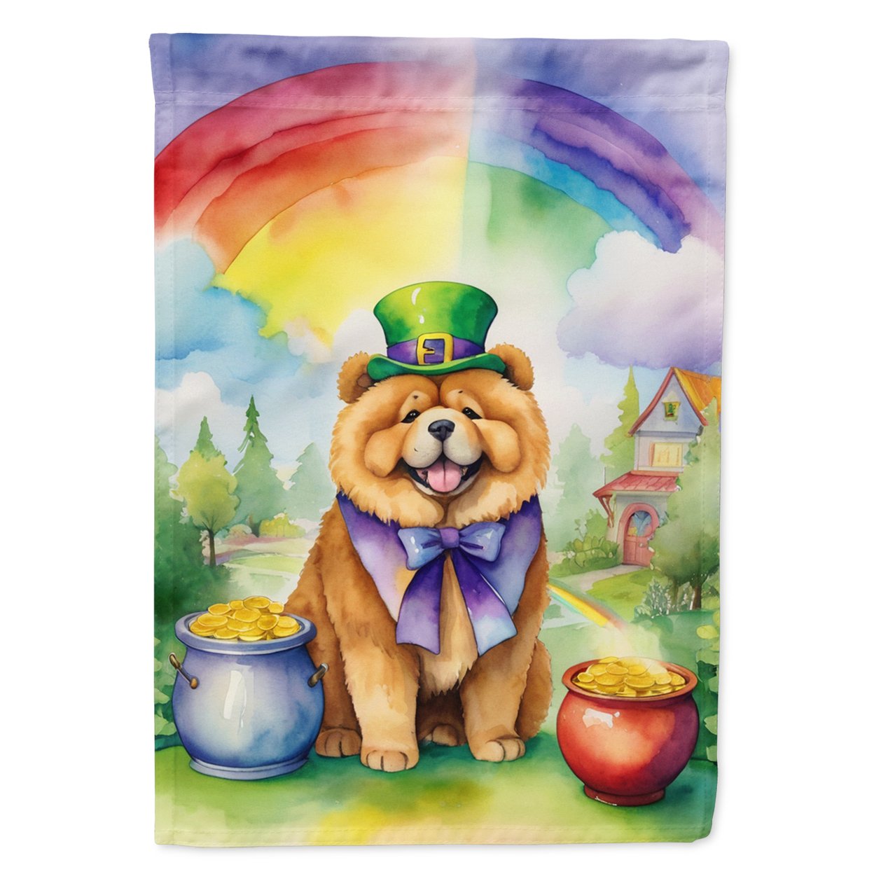 Chow Chow St Patrick's Day Garden Flag 11.25 in x 15.5 in