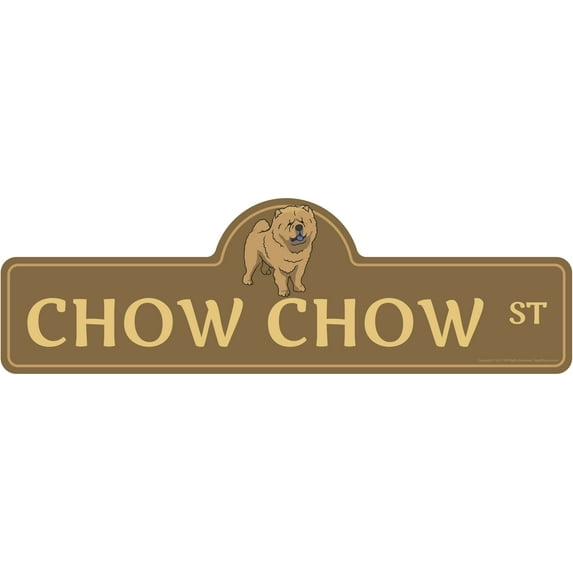 Chow Chow Street Sign | Indoor/Outdoor | Dog Lover Funny Home Décor for Garages, Living Rooms, Bedroom, Offices | SignMission personalized gift | 36" Wide