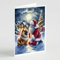 thumbnail image 1 of Chow Chow and Santa Claus Greeting Cards Pack of 8 7 in x 5 in, 1 of 3