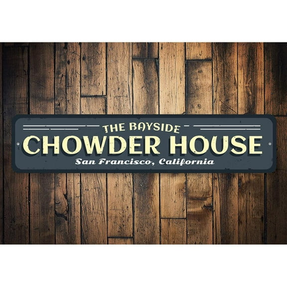 Chowder House Novelty Sign, Metal Wall Decor - 4x18 inches