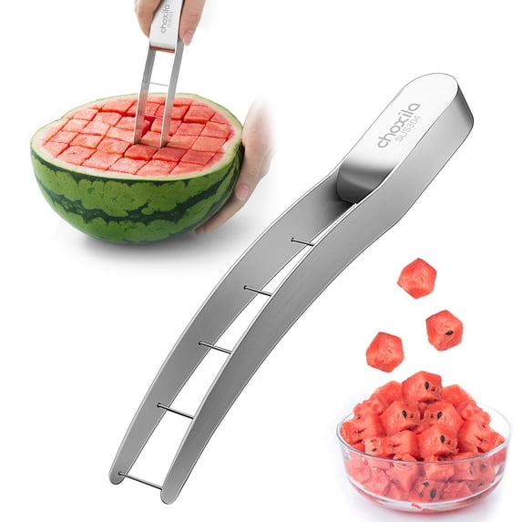 Choxila Watermelon Cutter Slicer,Stainless Steel Watermelon Cube Cutter Quickly Safe Watermelon Knife,Fun Fruit Knives Salad Melon Cutter for Kitchen Gadget