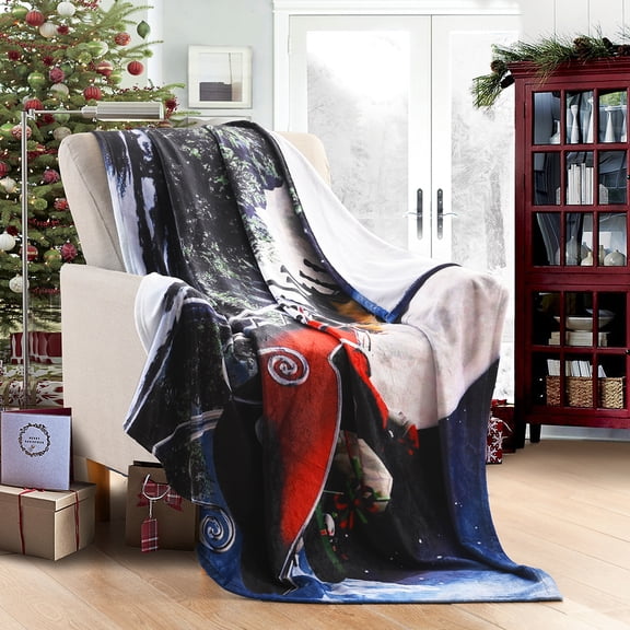ChrIstmas Holiday Printed Fleece Throw Blanket, Super Soft Blanket for Sofa Bed