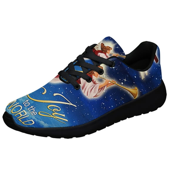 ChriStas Angel Joy To The World Shoes Sneakers for Women Men Black Size 3.5