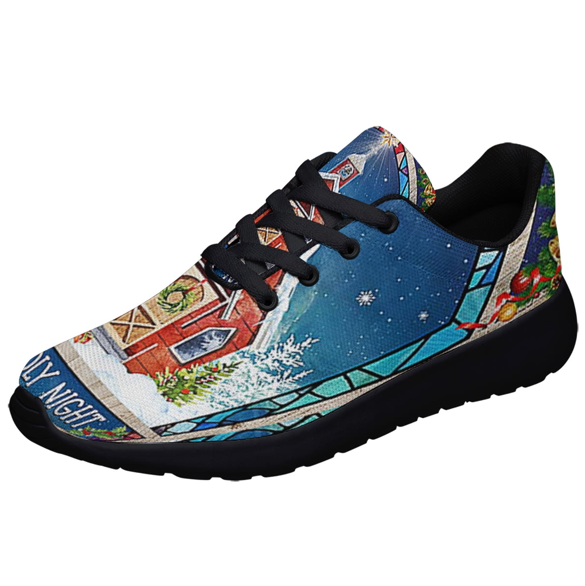 Sonzj II ChriStas Church Oh Holy Night Shoes Sneakers Black Size 7 Adult Unisex