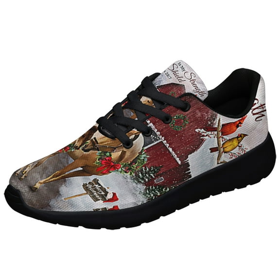 ChriStas Horse The Lord Is My Stength and My Shield Shoes Sneakers Black Size 4.5