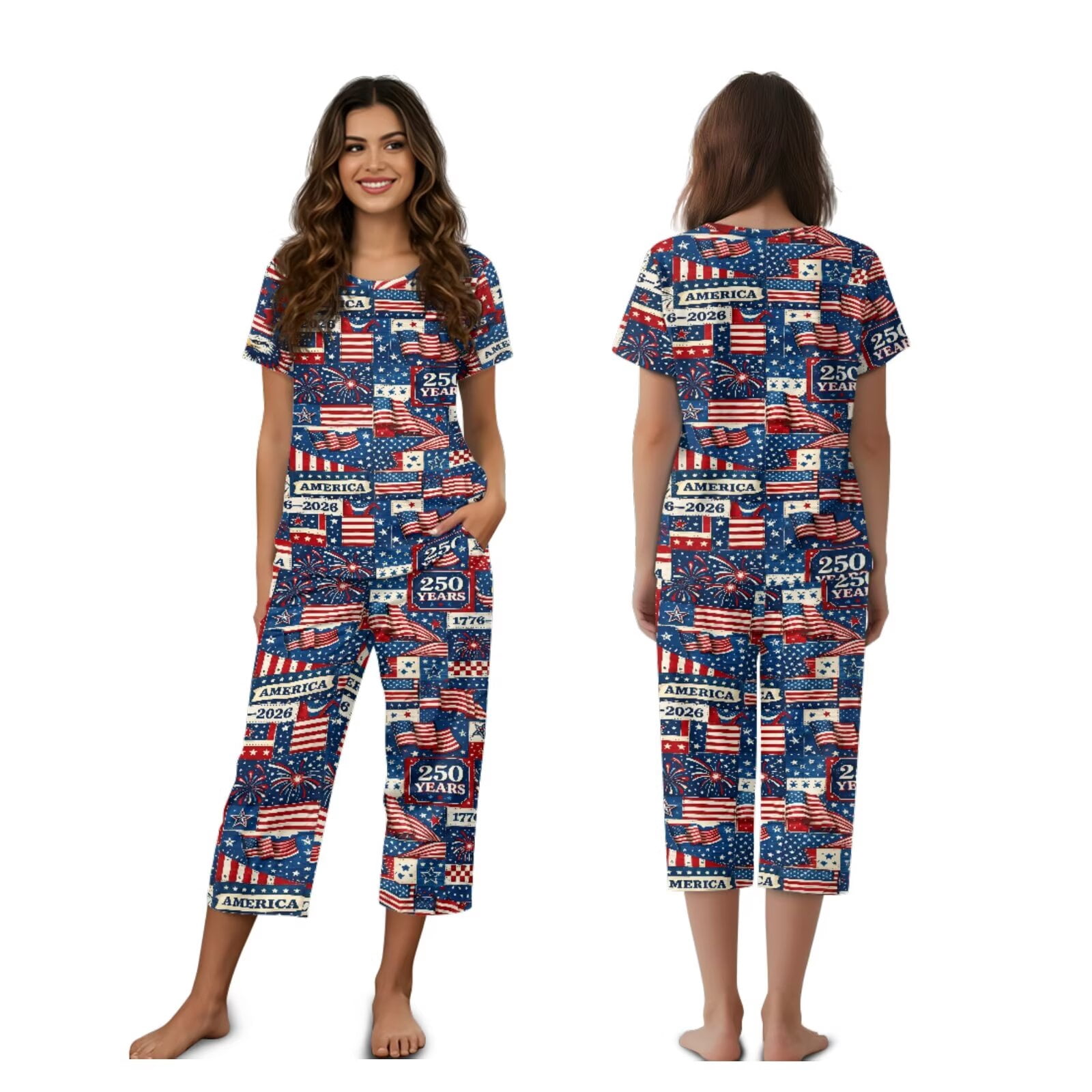 Chririnla 1776-2026 250Th Anniversary Women's Sleepwear 2 Piece