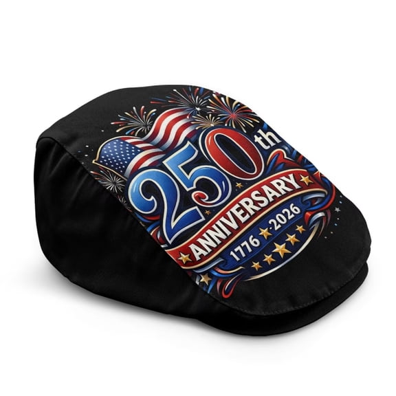 Chririnla 250th Anniversary Eagle Summer Newsboy Cap for Men,Breathable Flat Cap with Adjustable Strap, Casual Ivy Hat for Outdoor