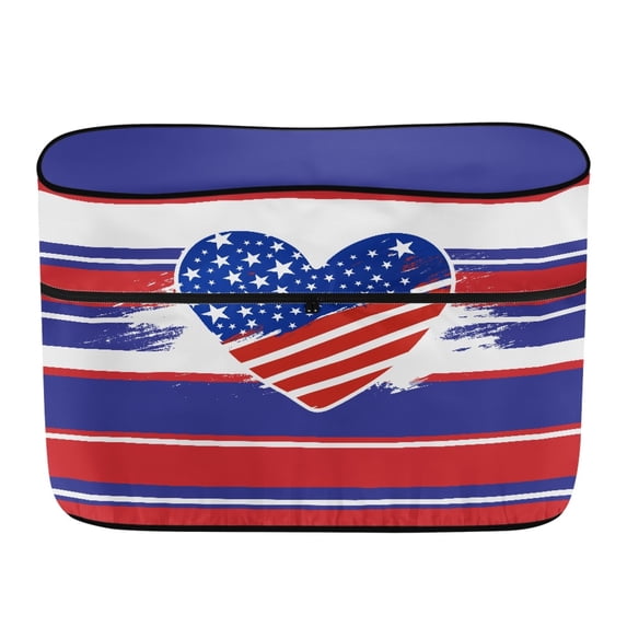 Chririnla 4th of July Dual Propane Tank Cover Featuring American Flag Heart, Polyester Waterproof for Outdoor Camping and Travel