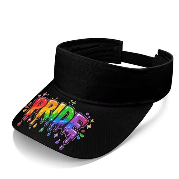 Chririnla Adjustable Open Top Visor Cap Lightweight Quick Dry Unisex for Golf Running Walking Beach Summer Sports LGBT Pride Print