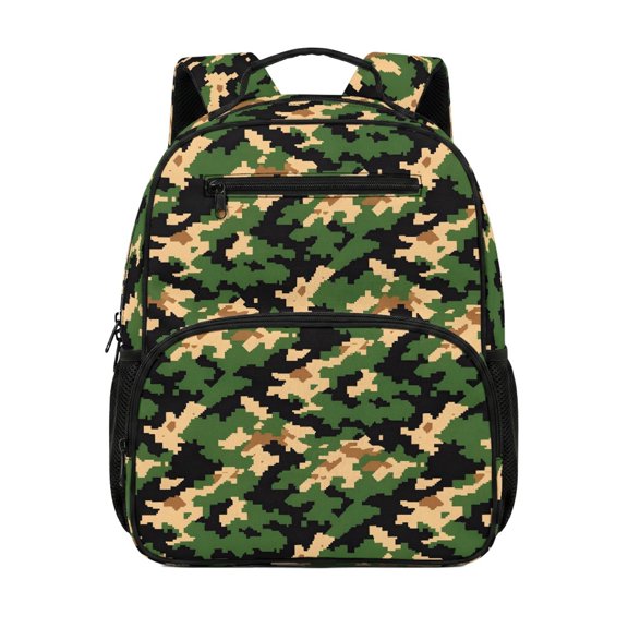 Chririnla Adjustable Padded Straps Toddler Backpack for Outdoor Camping, Polyester Portable Kids Preschool Durable Polyester Backpack, Digital Camouflage