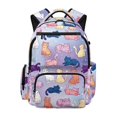 thumbnail image 1 of Chririnla Adjustable Shoulder Strap School Bag Backpack for Elementary School Camping, 600D Polyester Lightweight School Backpack, Pastel Cats Pattern, 1 of 10