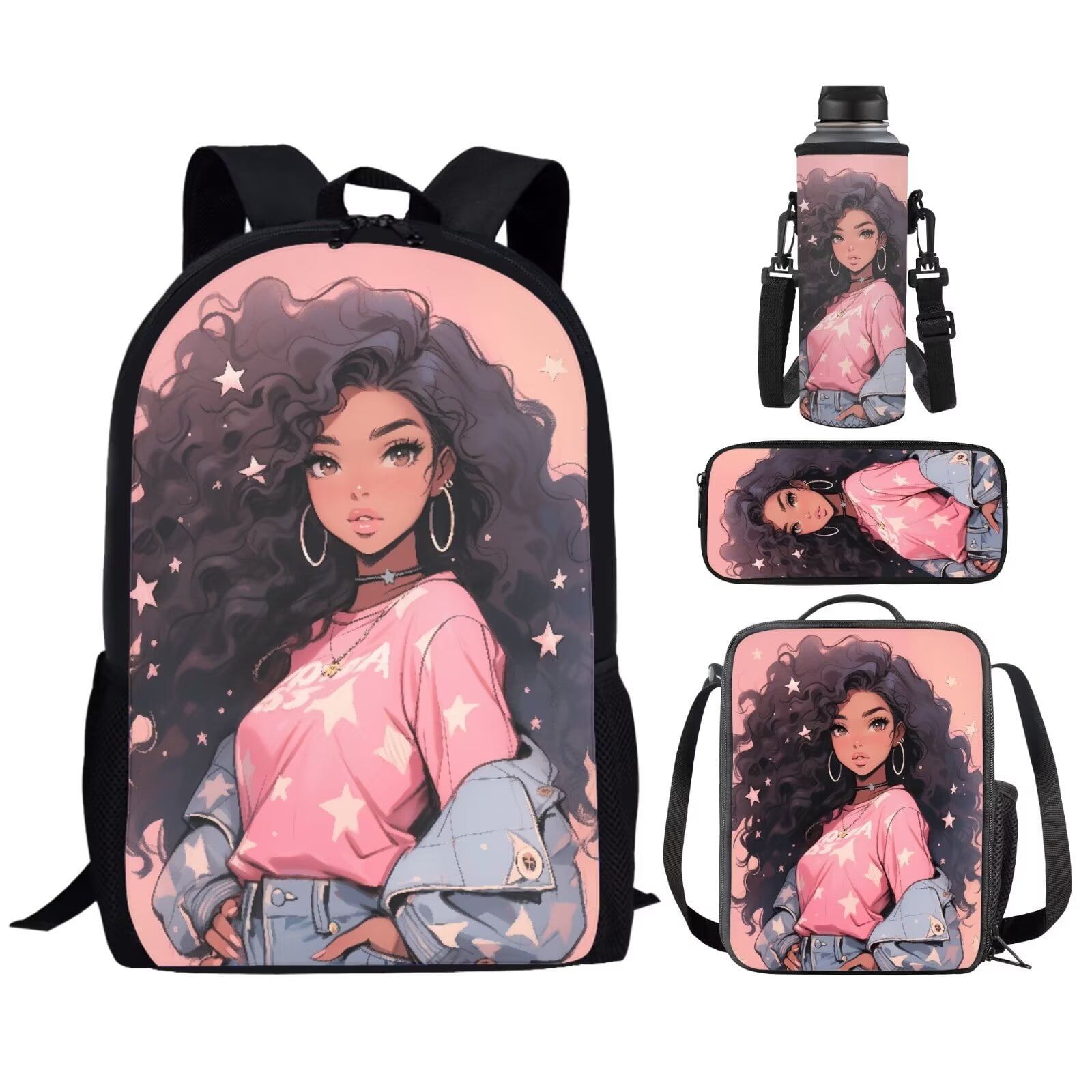 Pink Backpack For Girls Bevalsa Girls Backpack Set - School Bookbag With Lunch Bag & Pencil Case For Kids & Teens Teen Backpack - View #7