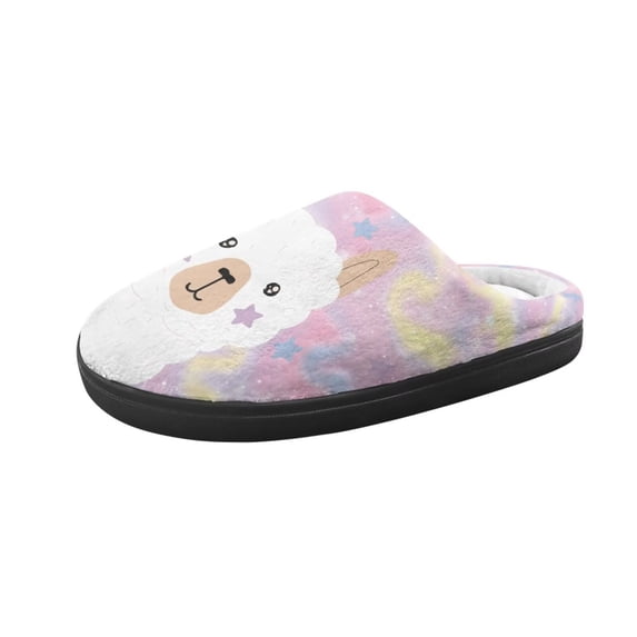 Chririnla Alpaca Llama Fuzzy Slippers for Girls Little Kids Warm Plush ...