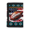 thumbnail image 1 of Chririnla American Football Geometric Trifold Card Wallet, Polyester Kids Trifold Wallet for Outdoor, Slim Compact Little Boys Wallet, 1 of 6