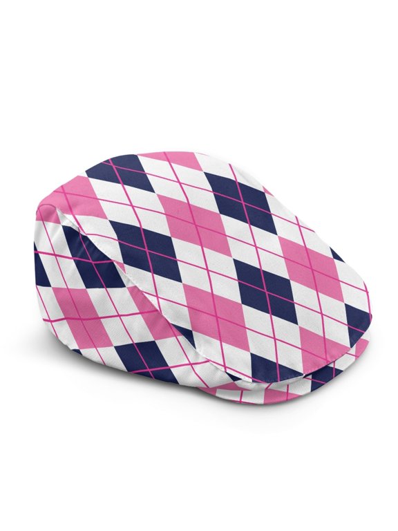 Argyle Grid Flat Cap, Lightweight Soft Newsboy Hat for Men and Women, Wrinkle-Resistant Forward Cap for Driving and Outdoor