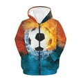 thumbnail image 1 of Chririnla Art Soccer Ball Water Flame Girls Long Sleeve Hooded Pullover Lightweight with Pockets Trendy Comfy Top for Teens Fall ​​Size 10-12​​, 1 of 6