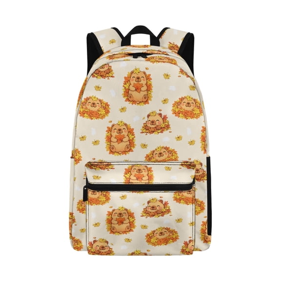 Chririnla Autumn Bear Maple Leaves Backpack chool Backpack for Teen Boys Girls 17 Inch Lightweight Book Bag Back to School Gifts