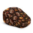 thumbnail image 1 of Chririnla Autumn Mens Flat Beret Cap Featuring Rugby Pumpkin Pattern, Lightweight Polyester Retro Hat for Men and Women, Summer Driving Daily Wear, 1 of 4