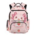 thumbnail image 1 of Chririnla Axolotl Strawberry Print Multi Pockets School Bookbag with Lightweight Multi-Pocket School Bags, Durable 17 Inch School Backpack for Back to School Travel, 1 of 9