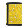 thumbnail image 1 of Chririnla Banana Print Lightweight Kids Trifold Wallet, Polyester Trifold Card Wallet Thin Boys Trifold Wallet for Daily Use Sports, 1 of 7
