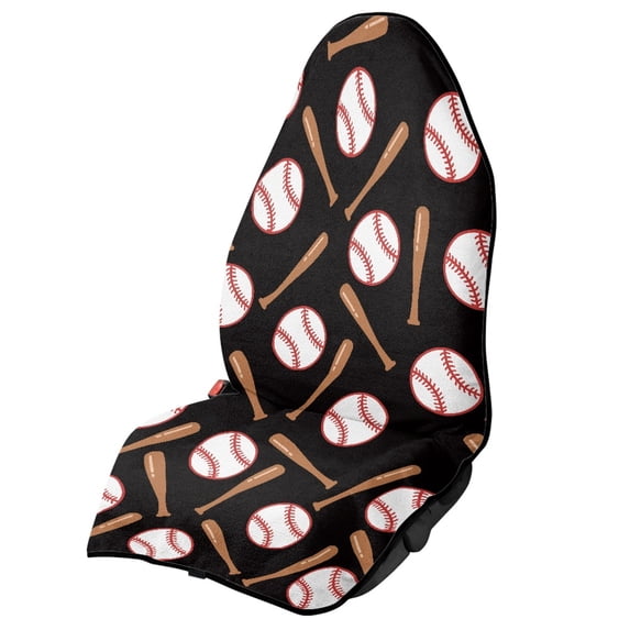 Chririnla Baseball Bat Pattern Sports Car Towel Seat Cushion Cover Universal Car Seat Towel Cover, Sweating Machine Washable Terry Cloth Car Seat Cover Fit for Trucks Cars SUVs