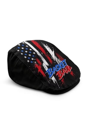 Baseball Flag Newsboy Cap for Men Summer Hats Adjustable Buckle Classic Ivy Cap for Game Day